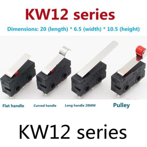 10 pieces of micro switch 3 feet KW4A KW12 5A125 250V KW11-3Z with handle with pulley curved handle