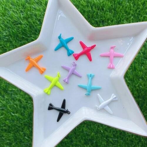 10PCS, 2021 New Enamel Cute Airplane Charm Pendant Fashion Neon Colorful , Womens Party Necklace Pendant