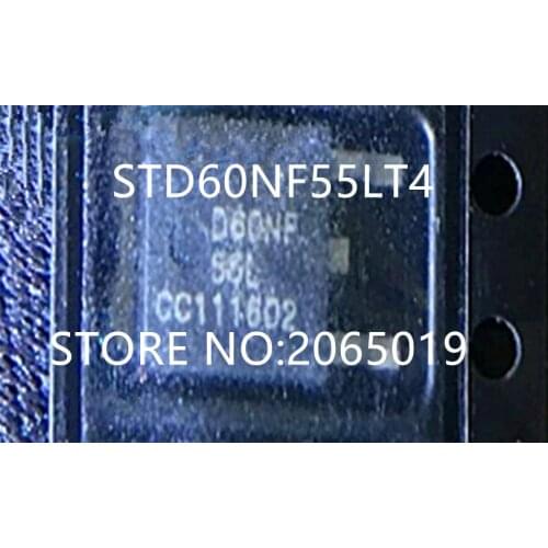 10PCS STD60NF55LT4 STD60NF55L D60NF55L D60NF-55L D60NF 55L TO-252