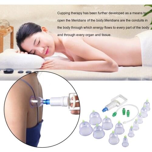 12pcs/set Health Care Family Body Massage Helper Anti Cellulite Vacuum Therapy Cups Massage Body Relaxation Healthy Message Set
