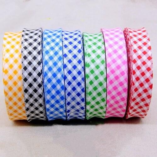 20mm wide 22m / roll plaid ribbon wrap cloth DIY handmade cloth art clothes piping, pressing, locking, shoes hats accessories