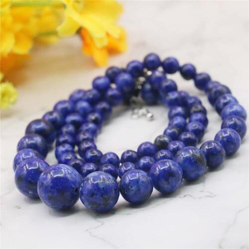 6-14mm Accessories DarkBlue Lapis Lazuli Tower Necklace Chain For Women Girls Christmas Gifts Wholesale Jewelry Making 15inch