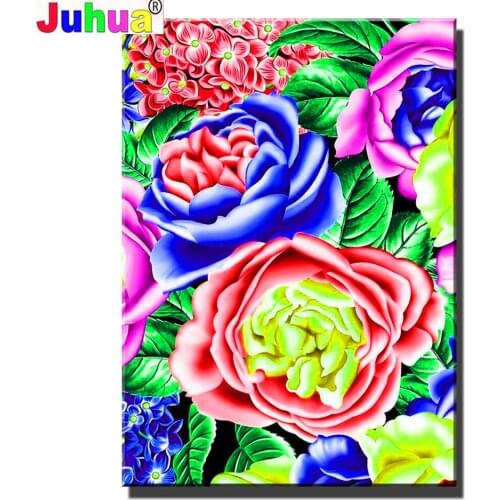 DIY 5D Diamond Painting"Flower Colorful Peony"Cross Stitch Kit Full Drill Embroidery Mosaic Art Picture of Rhinestones Home Deco