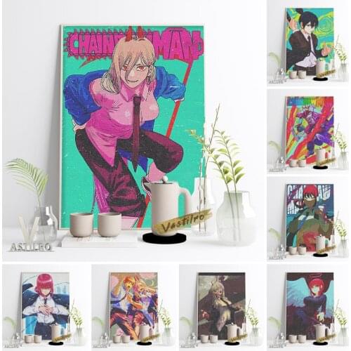 Chainsaw Man Dark Fantasy Japanese Anime Poster Cartoon Art Prints Wall Picture Otaku Bedroom Living Room Home Decor Fans Gift