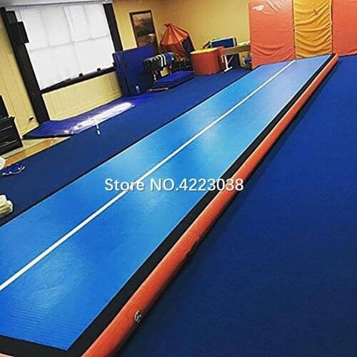 Free Shipping 11*1*0.2m Air Track Gymnastics Tumbling Mat Inflatable Floor Mats with Electric Air Pump for Home