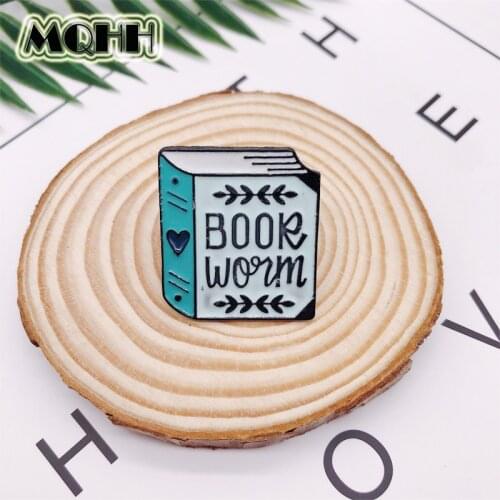 Creative Books Heart-Shaped Reading Textbook Enamel Brooch Alloy Badge Shirts Bags Pins Accessories Women Jewelry Gifts For Kid