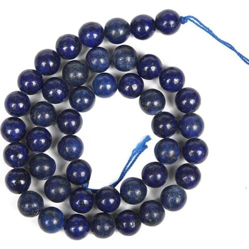 4-12mm Natural Stone Bead Smooth Round Loose Imitation Lapis lazuli Bead For Jewelry Making DIY Charm Bracelet Necklace Handmade