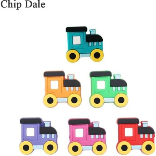 Chip Dale 20Pcs Mini Bus Silicone Beads for Teething DIY Pacifier Chain Teether Food Grade Silicone Beads BPA Free Shower Gifts