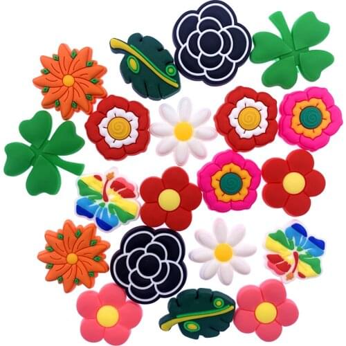 100PCS Cartoon Plant Flower Icon PVC Flat Back Accessories Crafts Components For Jewelry Phone Case Jewelry DIY Making