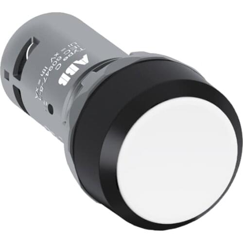 CP1-10W-20 62000022 Compact Pushbutton - Momentary - Flush - White - Non-illuminated - Black plastic - 2NO