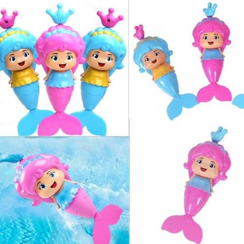 Baby Mermaid Clockwork Dabbling Bath Toy Classic Swimming Wound Up Toy Water Wind Up Cartoon Educational Learning Toy
