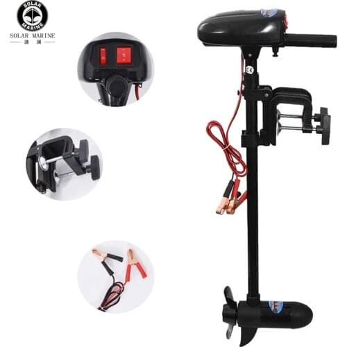 Solar Marine 18 LBS 12 V Electric Outboard Trolling Brush Sup Motor For Boat Engine Dinghy Thrust Inflatable Kayak Canoe