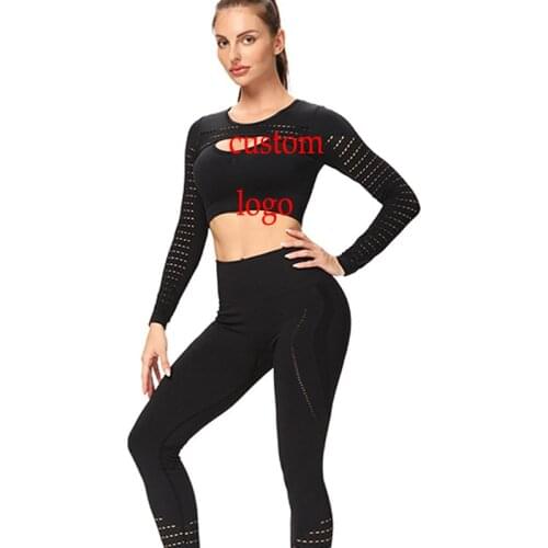 Fitness Women Yoga Set Gym 2-Piece Seamless Leggings Push Up Pants Exercise Padded Workout Running Suit Sportswear Athletic