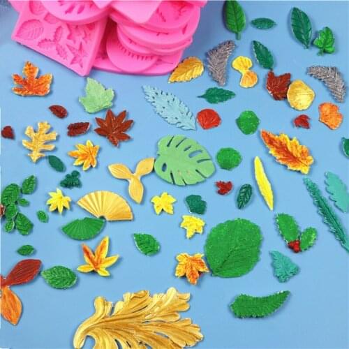 Leaf Shape Chocolate Silicone Fondant Mold For Cake Decorating Cookie Baking Gumpastes Moulds Steam Oven Available And Resin