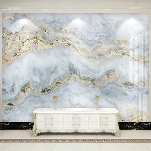 Photo Wallpaper Modern 3D Blue Gilt Marble Mural Wallpaper Living Room TV Sofa Hotel Creative Luxury Backgorund Wall Papers 3 D