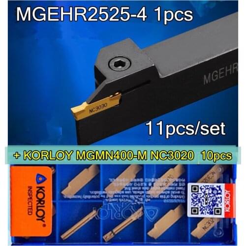 MGEHR2525-4 1pcs+ KORLOY MGMN400-M NC3020 10pcs 11pcs/set CNC lathe tools NC3020 Machining steel Free shipping