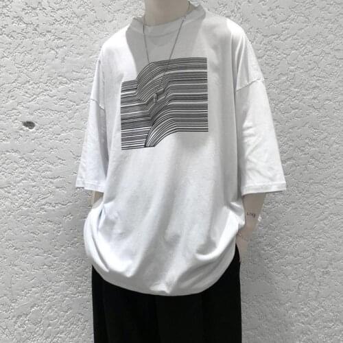 Summer Men T Shirt Print Short Sleeve O Neck China Vintage Tops Korean Fashion Harajuku Vogue Hip Pop Stretwear Clothing Tops