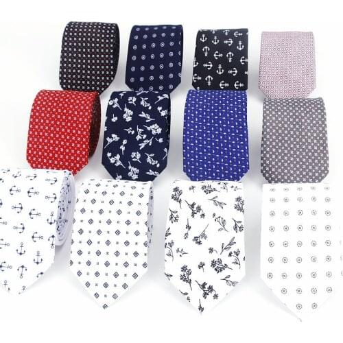 2020 Brand New Arrival Mens Dot Flower Casual Vintage Neck Tie For Man Slim Narrow Wedding Neckties 7cm Ties Adults White Gray
