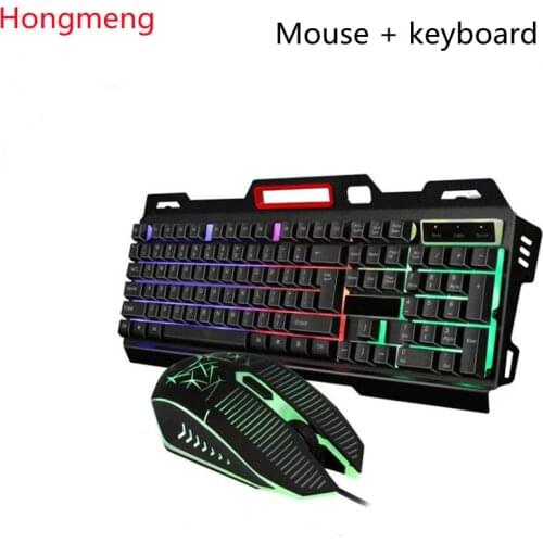 Hongmeng Cmk198 game key mouse suit desktop notebook wired luminous keyboard USB backlight mouse keyboard For computer games