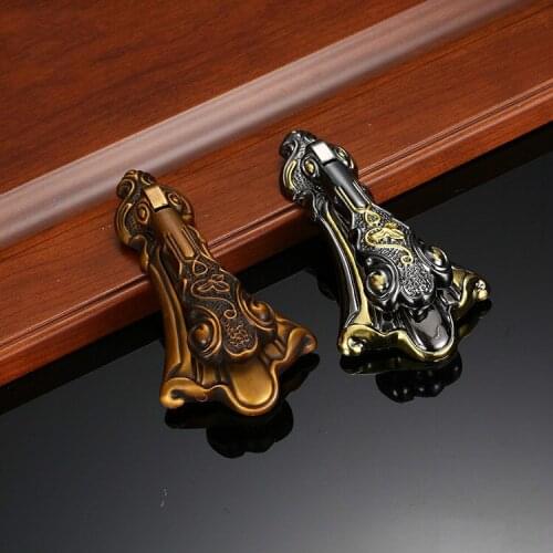 JD Green Bronze Door Knocker European Antique Print Zinc Alloy Knock Ring Handle Door Viewers Peep Hole DIY Home Decoration