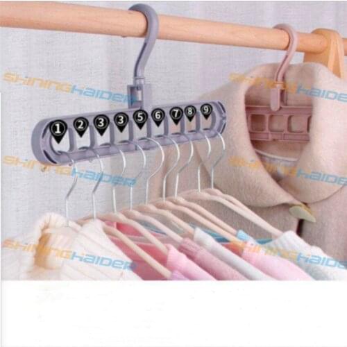 Multifunctional hanger vibrato magic storage creative rotating hanging clothes nine hole hanger net red hanger