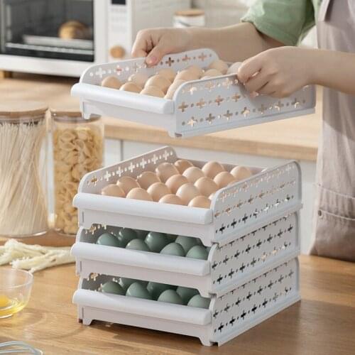 20 Grid Multi-functional Crisper Kitchen Refrigerator Storage Box Food Transparent Keep Egg Fish Fruit Fresh Cabinet Organizer