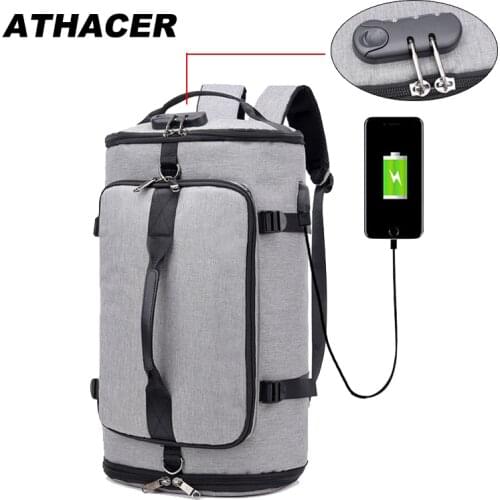 Athacer Stylish Anti Theft Backpack Travel Large Capacity Luggage USB Charging Shoulder Bag Male Laptop Backpack Fashion For Men