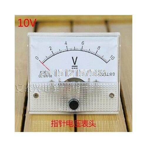 Tuning Panel Dial Analog Voltmeter DC 0-10V White 65 x 55mm