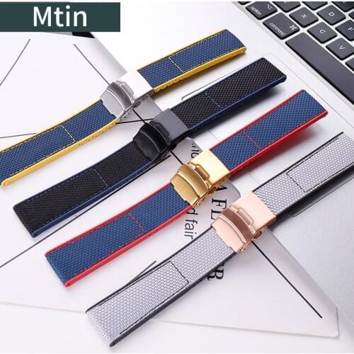 Nylon strap mens watch accessories For Breitling watch strap outdoor sports rubber strap ladies 22mm24mm buckle Watch band