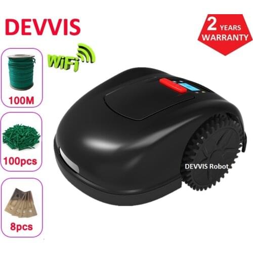 Intelligent Grass Cutter Robot Lawn Mower E1600 with 6.6ah lithium Battery With Water-proofed 100m Wire +100pcs pegs+8pcs Blade