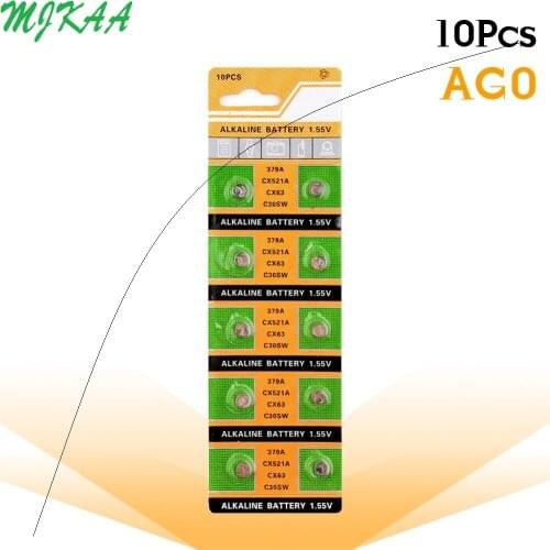10pcs/pack AG0 LR69 LR521 379A Button Batteries SR521SW D379 Cell Coin Alkaline Battery 1.55V V379 SR63 For Watch Toys Remote