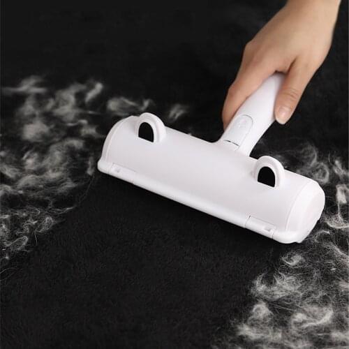 Pet Hair Roller Remover Lint Brush 2-Way Dog Cat Comb Tool Pet Lint Rollers Brushes Convenient Cleaning Dog Cat Fur Brush Base