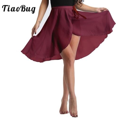 Chiffon Ballet Tutu Sheer Wrap Dance Skirts Women Scarf Dancewear with Tie Waist