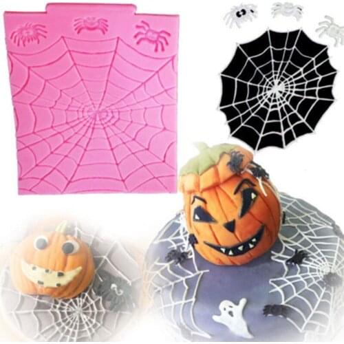 Cake Silicone Craft Tray Spider Web Spray Stencils DIY Decorating Stencil Fondant Mold Pattern Printing Pastry Mold Baking Tool