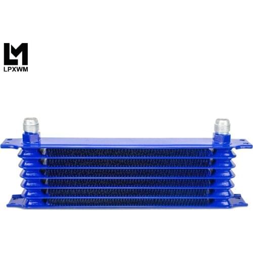 BLUE UNIVERSAL OIL COOLER 7 ROW 10AN- 10AN UNIVERSAL ENGINE TRANSMISSION OIL COOLER KIT TRUST TYPE 5107B