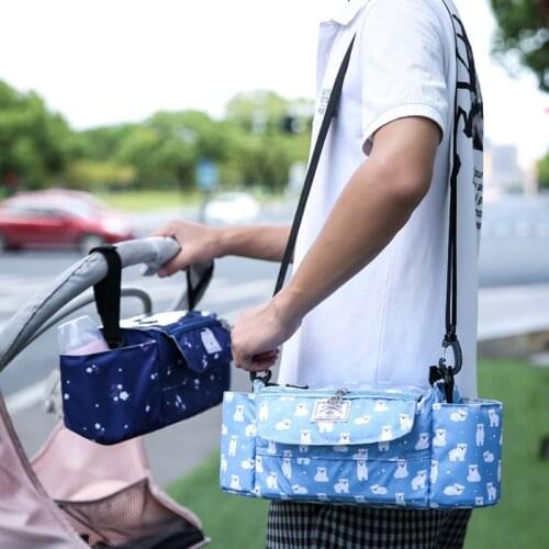 Baby Stroller Organizer Bag Print Strollers Baby Trolley Bag with Detachable Handbag Mummy Diaper Bag Stroller Accessories