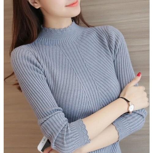 Sweater Pullover Solid Color Slim Casual Turtleneck 2021 New Fashion Autumn And Spring Hot Winter Clothes Vestidos LXJ900