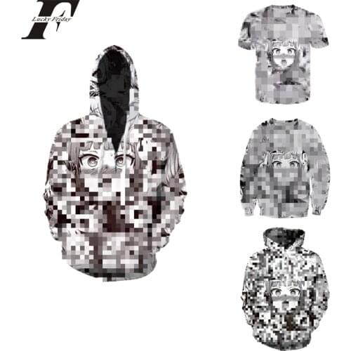 3D Ahegao Hoodie sweatshirt Hooded Men women Shy Girl Face cosplay Sweatshirts anime Streetwear Harajuku Oversized Coat clothes