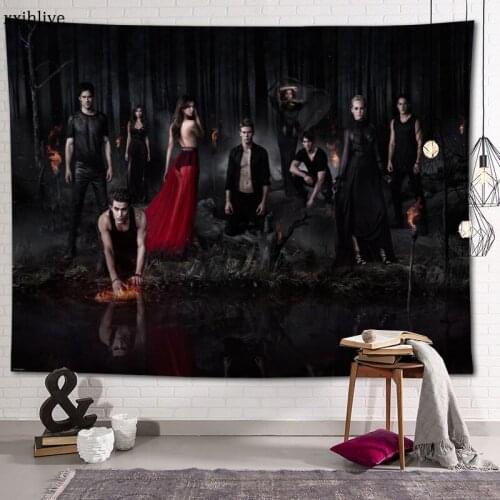 TV Series The Vampire Diaries Custom HD Tapestry For Carpet Travel Mattress Wall Carpets Art Home Decor 100x150cm,130x150cm