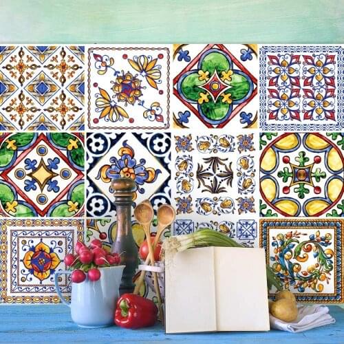 Packaging 24 tile stickers size 15x15 cm - Made in Italy PVC for bathroom and kitchen stickers ceramics Castelli