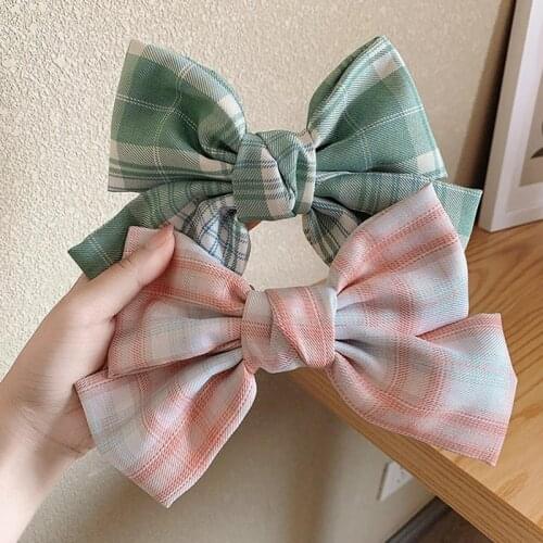 1PCS Women Girls Sweet Hair Clip Creative Fashion Lattice Bowknot Design Hair Barrette Hairpin Headwear Ponytail Clip Accessorie