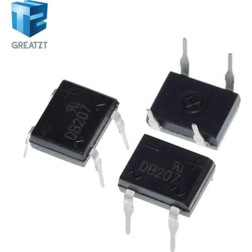 GREATZT 10pcs/lot diode bridge retifica DB207 DIP-4 DB207S DIP4 2A 1000V power diode rectifier 1000v electronic components