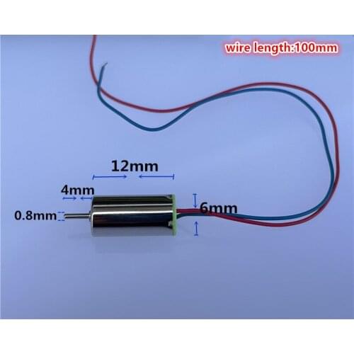 Brand new 612 coreless motor 3V 3.7V 65000rpm high speed airplane mode motor strong magnet NdFeB 6*12mm motor