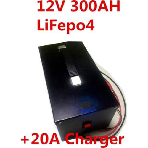 12V 300AH Lifepo4 battery BMS for inverter Photovoltaic solar energy Base station PV RV EV with 20A Charger