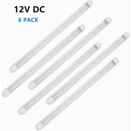 6 PACKS F15T8 DC 12V 18inch/18"Length 7W 6500K T8 LED Replacement Tube Light Automotive RV Marine