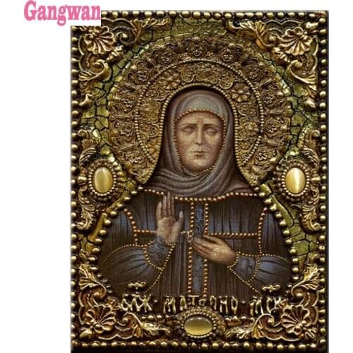 Diamond Embroidery Matrona Pattern Religion Icons Diamond Mosaic Painting DIY 5D Craft Crystal Rhinestones Sale Decoration art