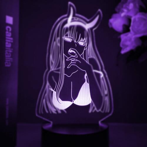 Anime Zero Two 3d Lamp Figure Nightlight Kids Child Girls Manga Gift Night Light Lamp Darling In The Franxx