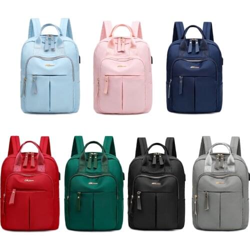 Anti Theft USB Charge Nylon Backpack Waterproof Women School Backpacks Bagpack School Bags Teenage Girls Travel Bag Book Bags