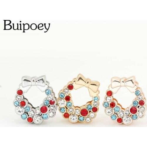 Buipoey New Red Blue Christmas Flower Basket Golden Charm Fit 10mm Mesh Bracelets For Women Kids Fine Jewelry Accessories Bead