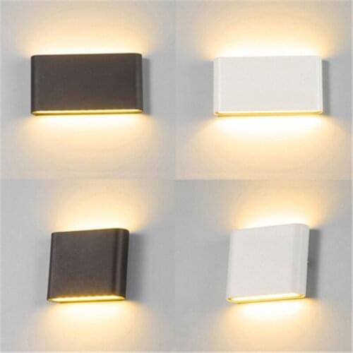 Black Wall Lamp 6W 12W Indoor Outdoor LED Wall Lamp Up and Down Lighting for Garden Sconce Corridor Hallway Terrace Patio Decor